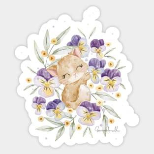 Flowerbed cat Sticker